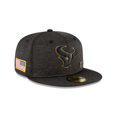 Black Houston Texans Hat - New Era NFL Salute To Service 59FIFTY Fitted Caps USA5602419